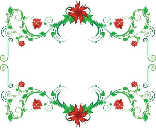 Floral border design Royalty Free Vector Image