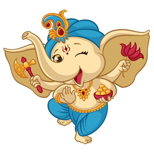 Happy Ganesha Baby Elephant Vector Image