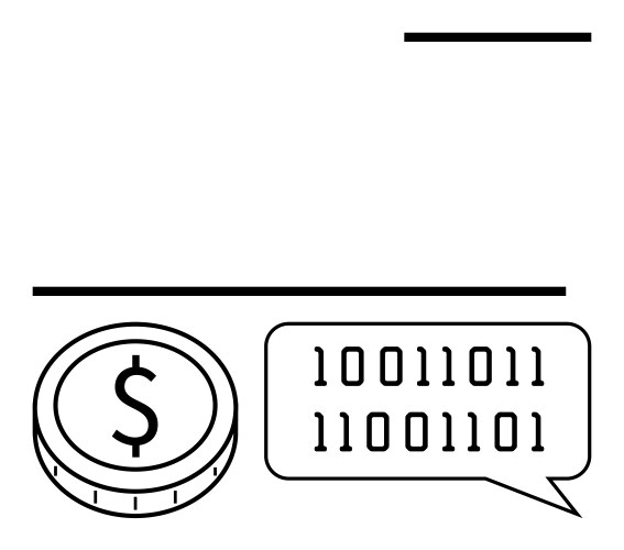 Digital cryptocurrency concept with binary code vector image