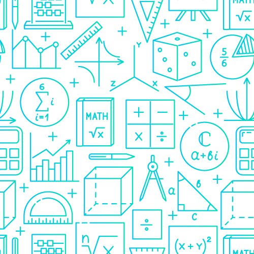 math science seamless pattern in line style vector image