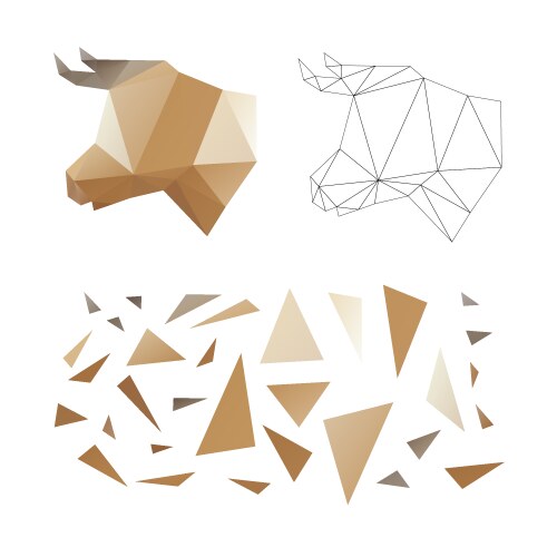 polygonal puzzle game constructor from triangles vector