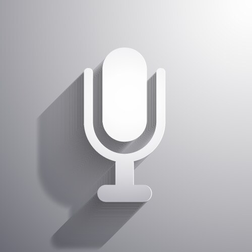 Microphone icon - white app button Royalty Free Vector Image