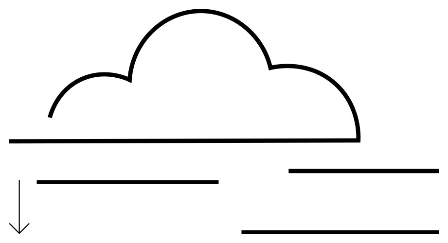 Cloud hosting and data upload with simple vector image