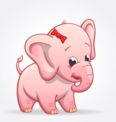 Adorable Pink Baby Elephant Vector Image