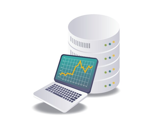 Database analysis in technology systems vector image