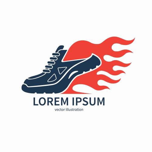 Running Shoe with Flame Vector Image