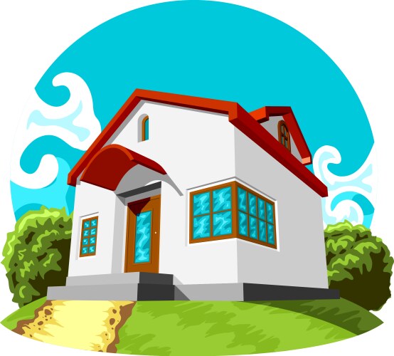 Simple rural house background Royalty Free Vector Image