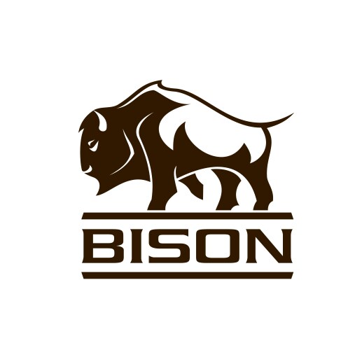 Bison buffalo mascot or company emblem icon Vector Image