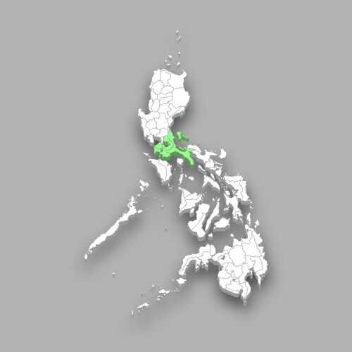 calabarzon region location within philippines map vector image