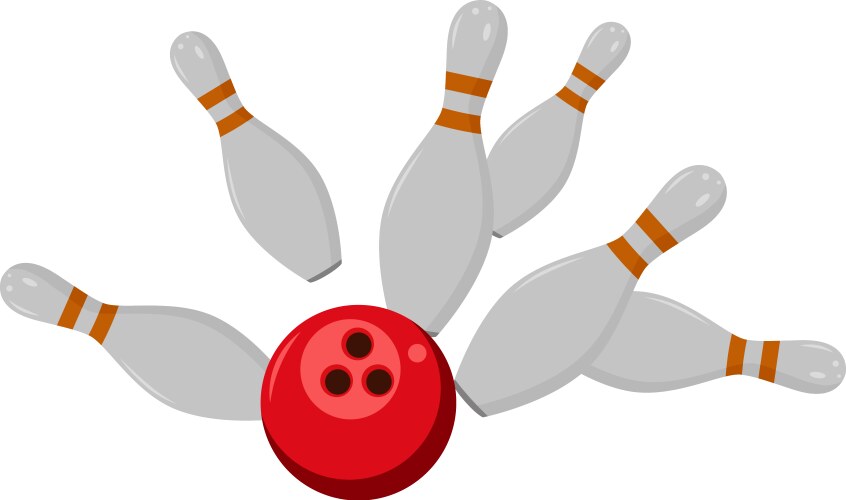 bowling pins and ball vector image