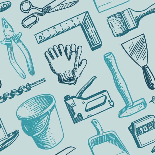 Tools instruments seamless pattern Royalty Free Vector Image
