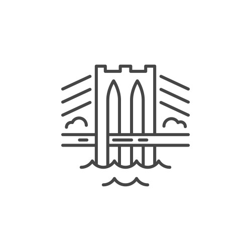 Bridge construction icon representing civil Vector Image