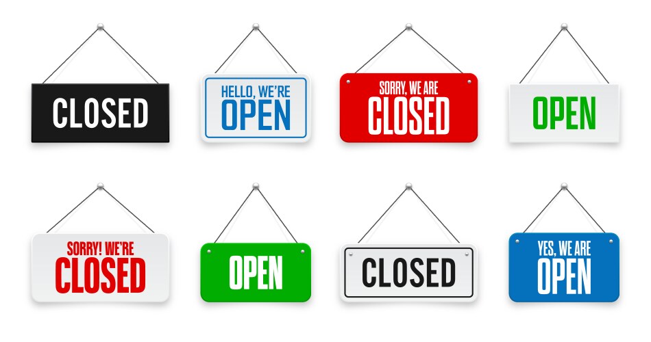 Open and closed sign Royalty Free Vector Image