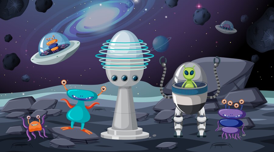 Deserted Planet Background Scene Royalty Free Vector Image
