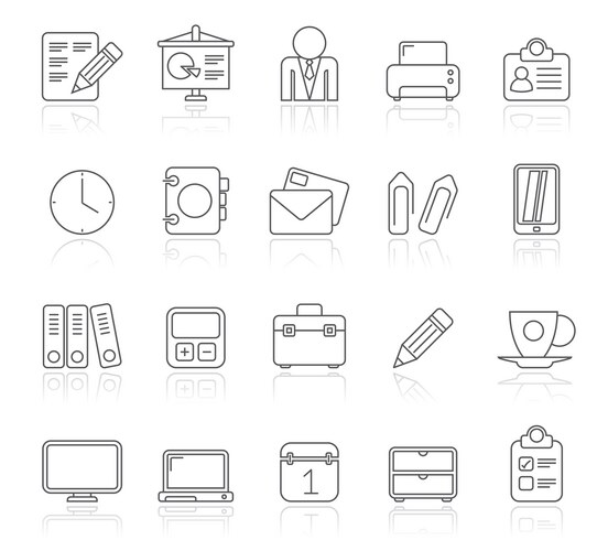 Business and office icons 1 Vector Image