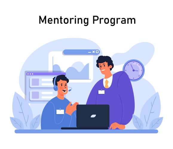 mentoring program concept flat vector image