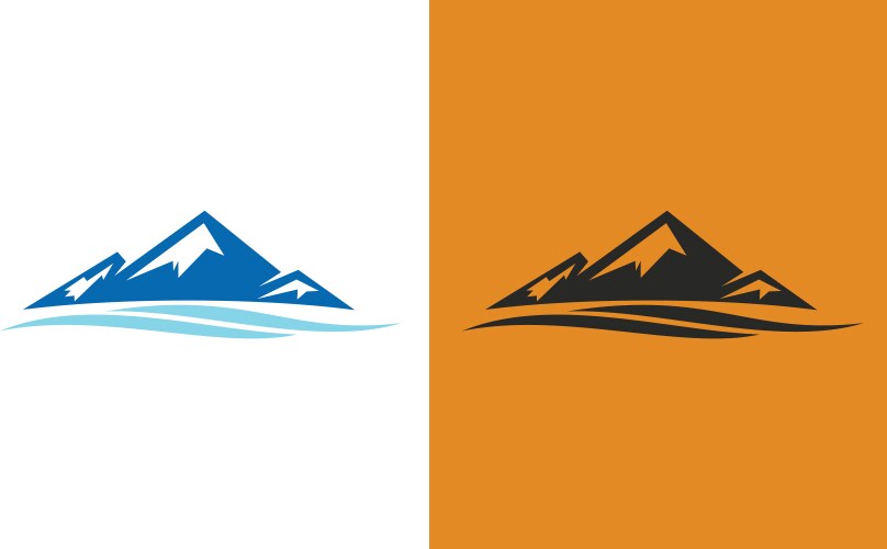 Circle mountain logo Royalty Free Vector Image