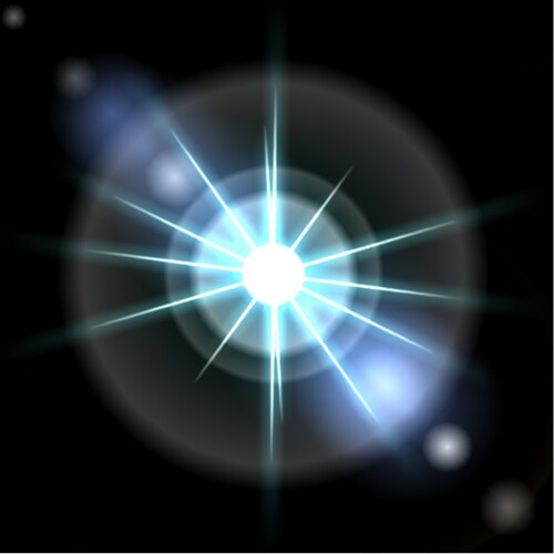 Blue lens flares set isolated on transparent Vector Image
