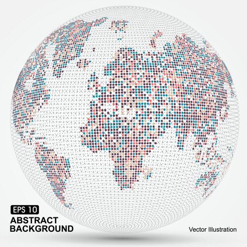 Dots colorful three-dimensional map vector image