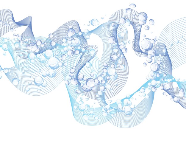 Frozen ice cubes in water splashes background Vector Image
