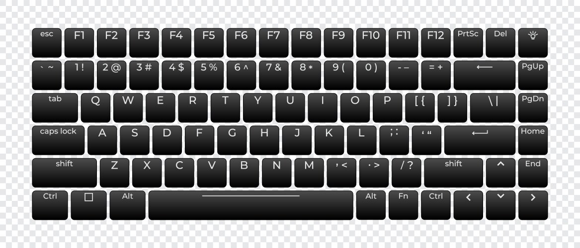 Computer keyboard button layout template vektorbild