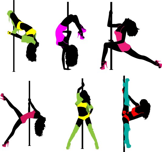 Women pole dance vector image