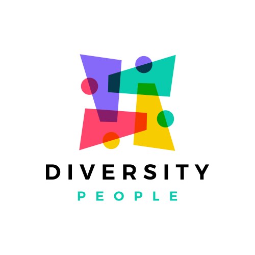 Diversity people family team work logo icon vector image