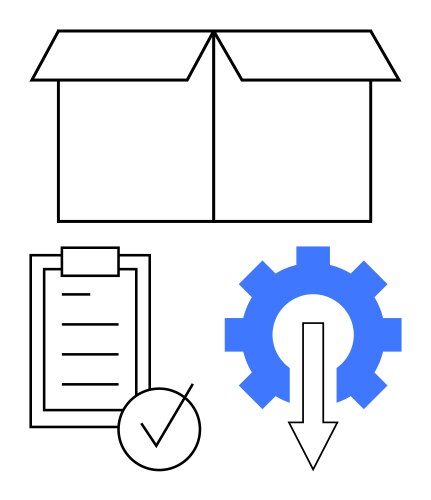 Efficient workflow with box checklist and gear vector image