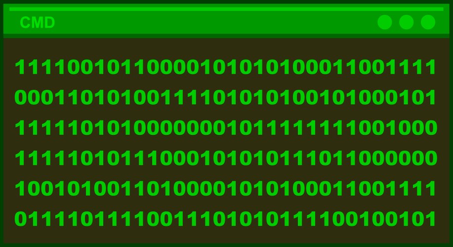 Terminal cmd binary code vector image