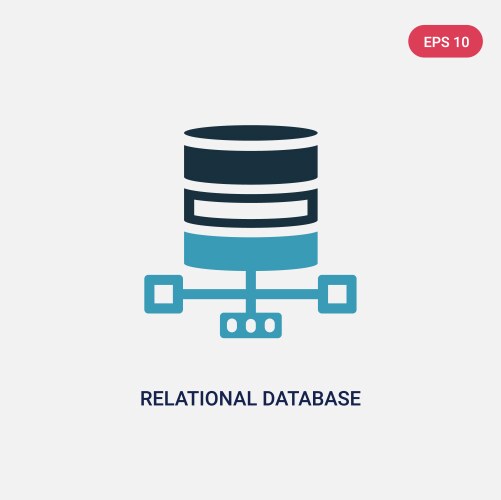 Two color relational database management system vector image