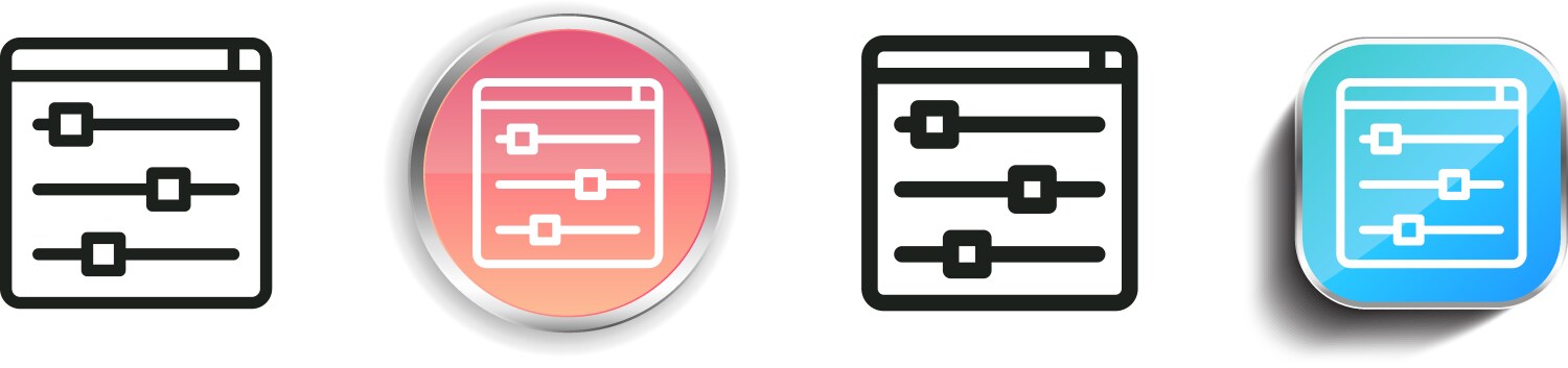 Levels icon thin linear regular and button style vektorbild