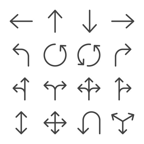 Isometric arrow icon set Royalty Free Vector Image