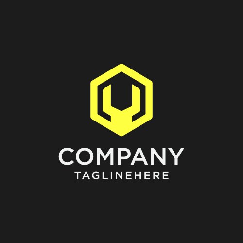 Wrench Repair Logo - Hexagon Tool vector image