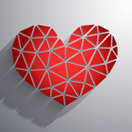 Abstract geometric heart-shaped icon vector image