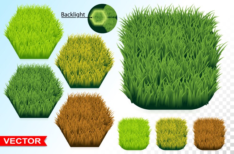 Green grass hexagon seamless pattern icon vector image