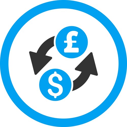 Dollar pound exchange rounded icon – Royalty-Free Vector | VectorStock