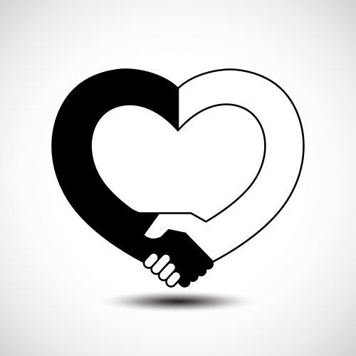 Heart Handshake Symbol Vector Image