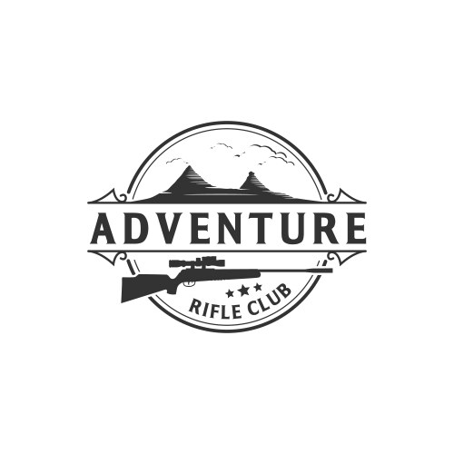Mountain Rifle Logo Badge Vector Image