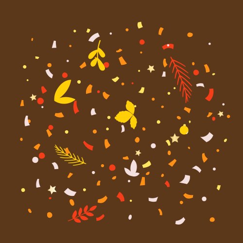 Autumn greeting card concept flying paper vector image