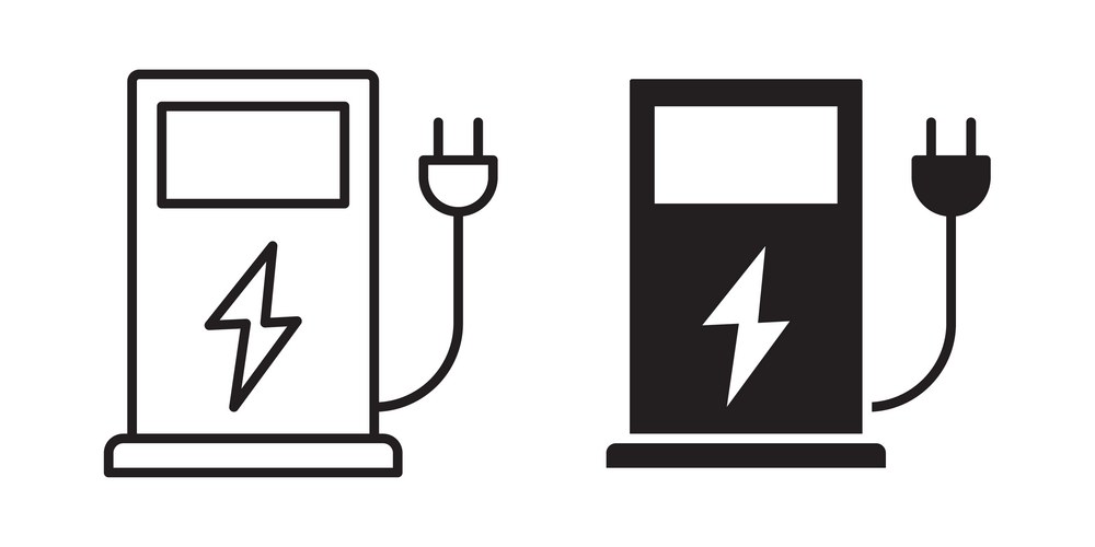 Charging station icons line template clipart Vector Image