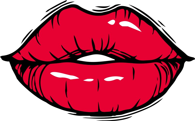Red Lips Art Vector Image