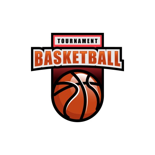 Tournament sport for basketball emblem logo design Vector Image