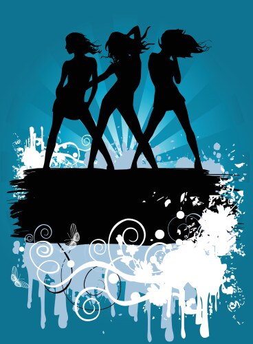 dancing girls vector image vector image