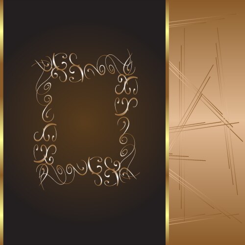Frame and border with gold pattern Vector Image