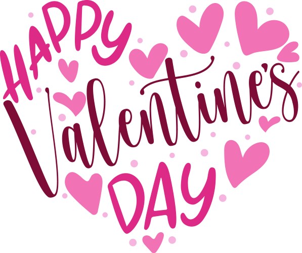 happy valentines day background hand lettering vector image