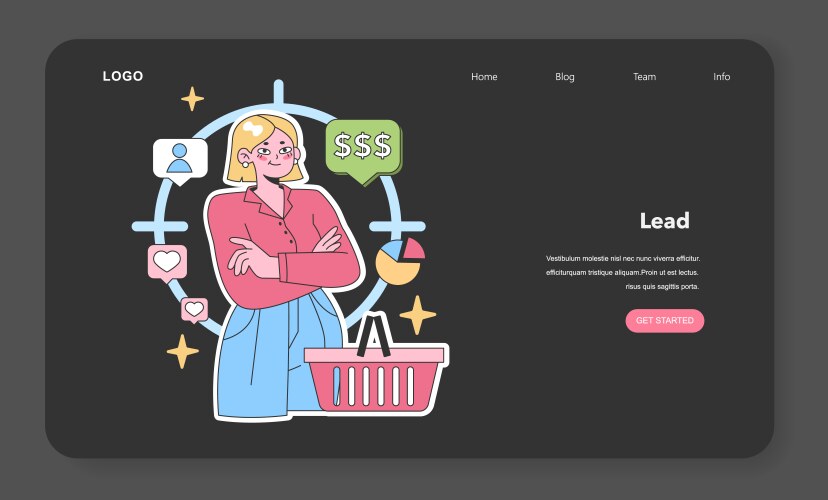 Lead Generation Set Flat Royalty Free Vector Image