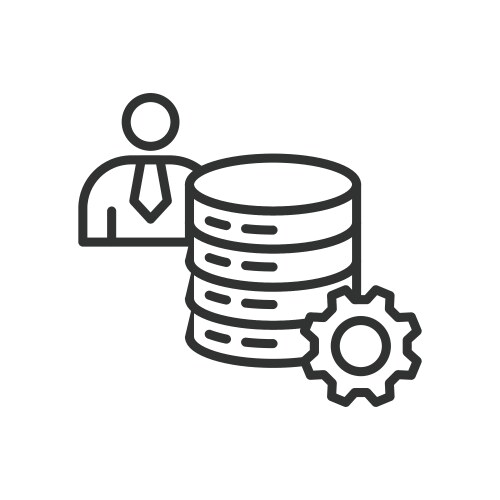 Database manager icon in line design databases vektorbild
