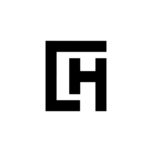 Letter ch rectangle shape creative typography logo Vector Image