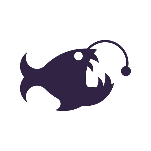Angler fish in golden ratio style editable Vector Image