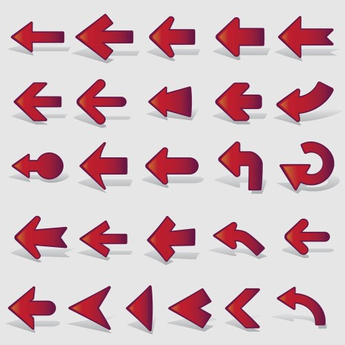 Linear arrow logos set collection of arrows Vector Image